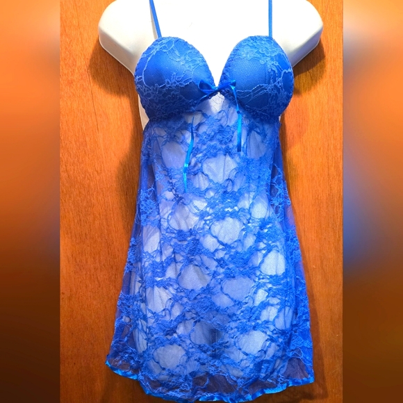 unbranded Other - Blue lace NEW no tags teddy/camisole lingerie szS